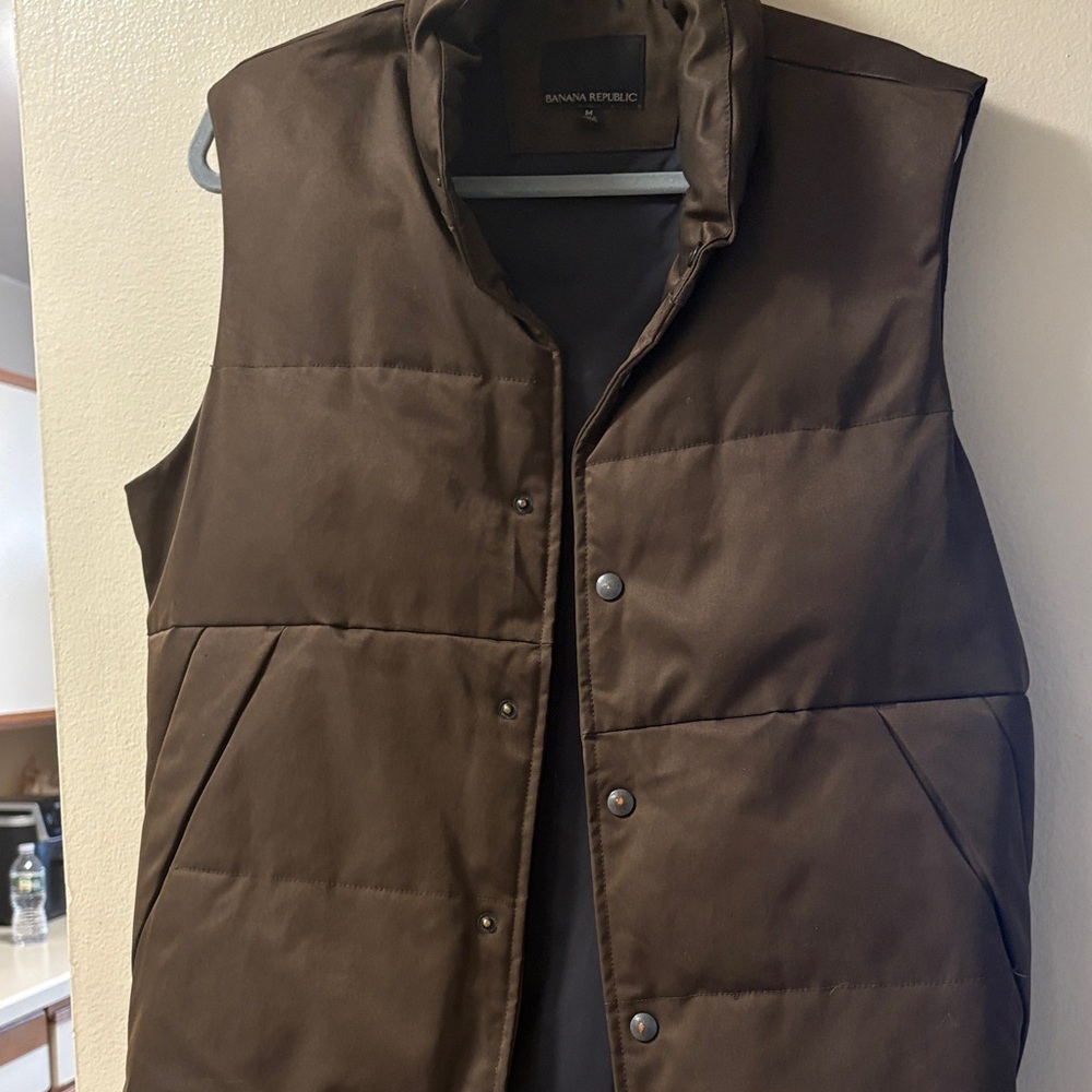 Banana Republic Men's Dark Brown Puffer Jacket - Picture 3 of 5